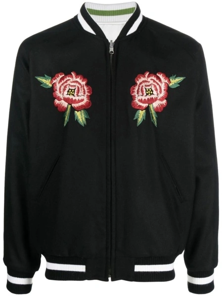Bomber jacket Kenzo neagra din raion si polyester