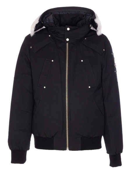 Bomber jacket Moose Knuckles neagra din bumbac si nylon
