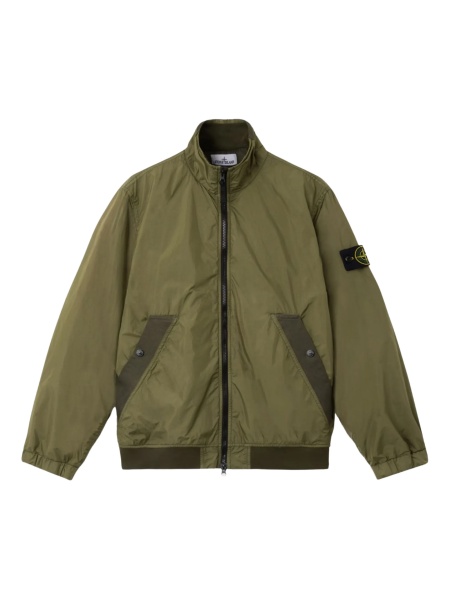 Bomber jacket Stone Island verde din poliamida si poliuretan