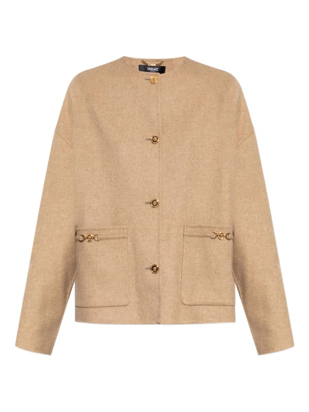 Bomber jacket Versace neutra din lana si poliamida