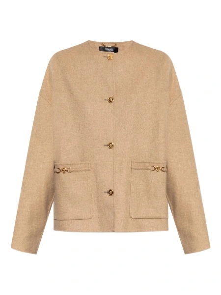Bomber jacket Versace neutra din lana si poliamida