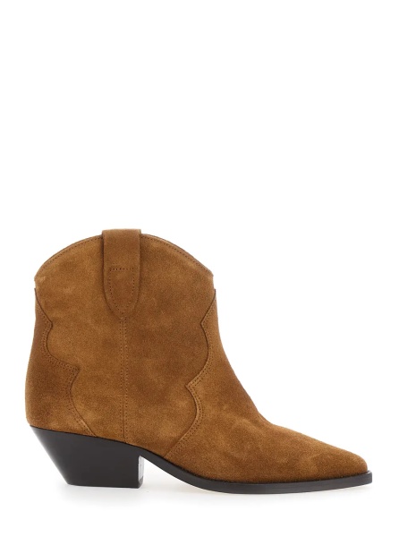 Botine 'Dewina' Brown Ankle Boots with Medium Heel in Suede for Women