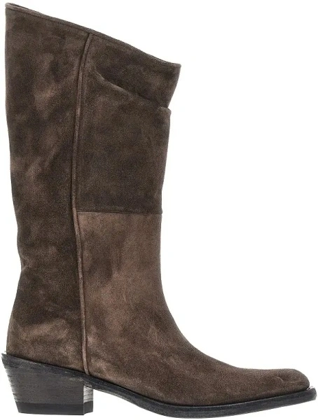 Botine Khaite maro din piele intoarsa