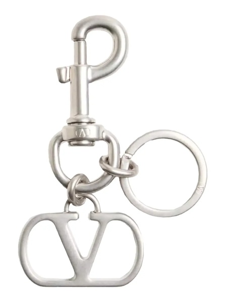 Brelocuri Metallic Keyring with VLogo Charm in Brass Man