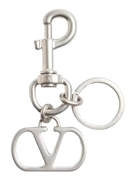 Brelocuri Metallic Keyring with VLogo Charm in Brass Man