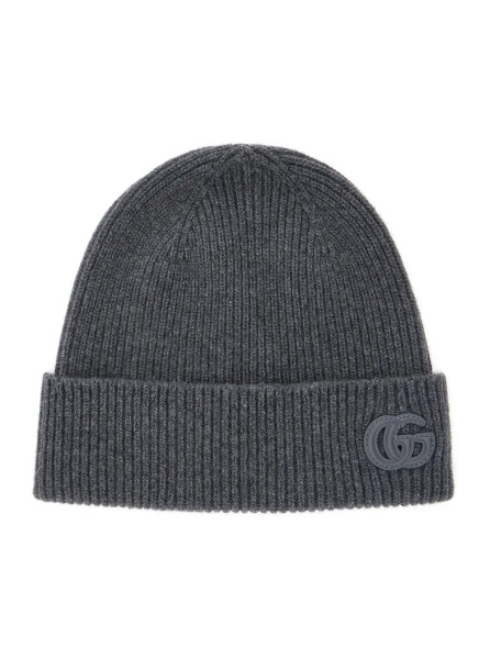 Caciula Gray Logo Patch Beanie for Men
