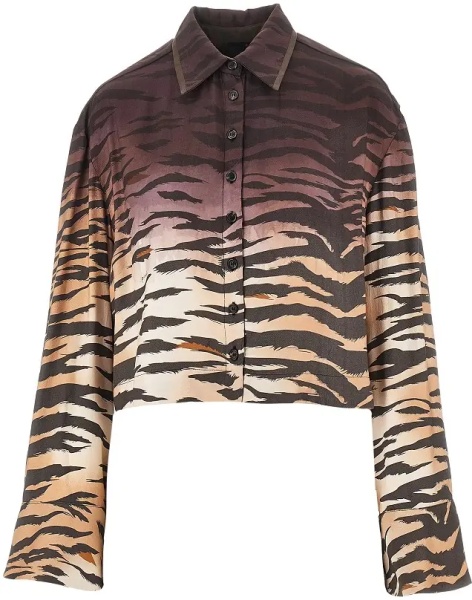 Camasa Animalier twill cropped shirt