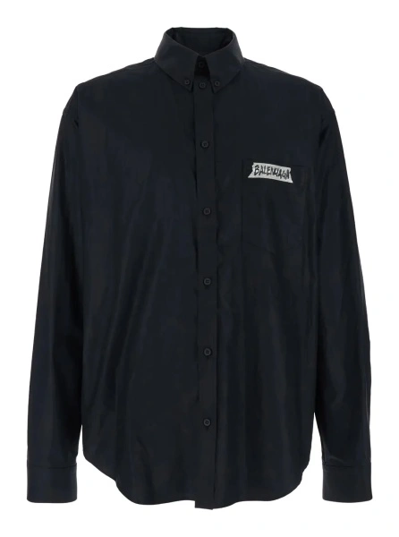 Camasa Balenciaga neagra din bumbac