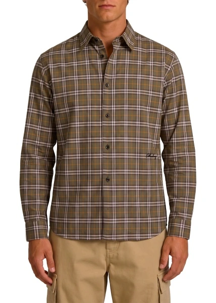 Camasa Burberry 'Check' verde din bumbac