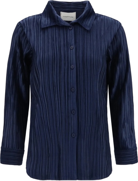 Camasa casual Shirt in fine striped velvet-like fabric