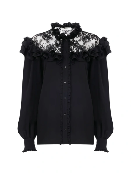 Camasa Chloe neagra din matase eco