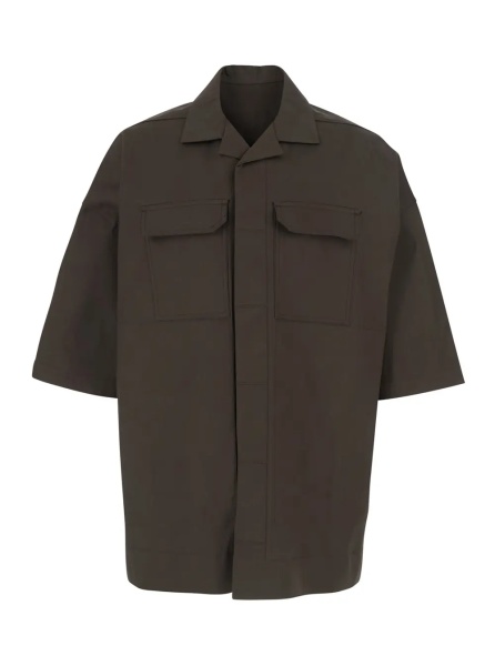 Camasa Magnum Bowling Shirt with Cuban Collar and Wide Short Sleeves in Brown for Men