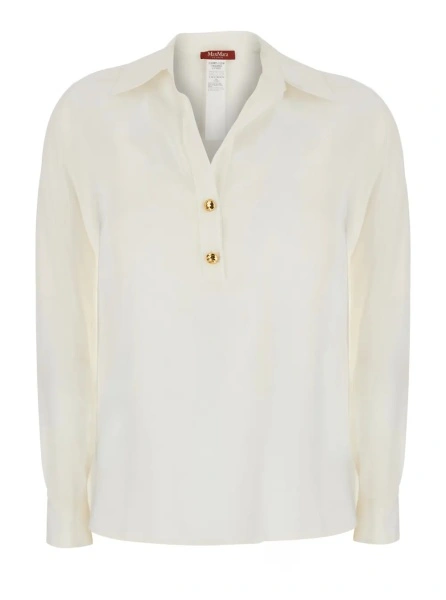 Camasa MaxMara Studio alba din bumbac