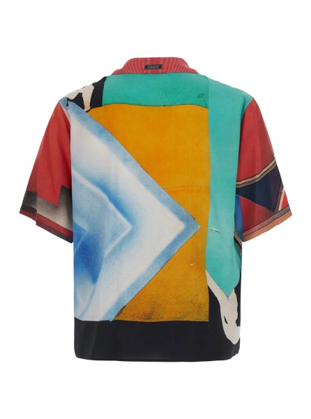 Camasa multicolor Shirt with all-over print in silk for men