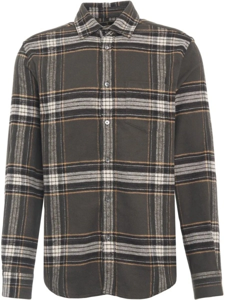 Camasa office Portuguese gri din flanel 'Spindle'