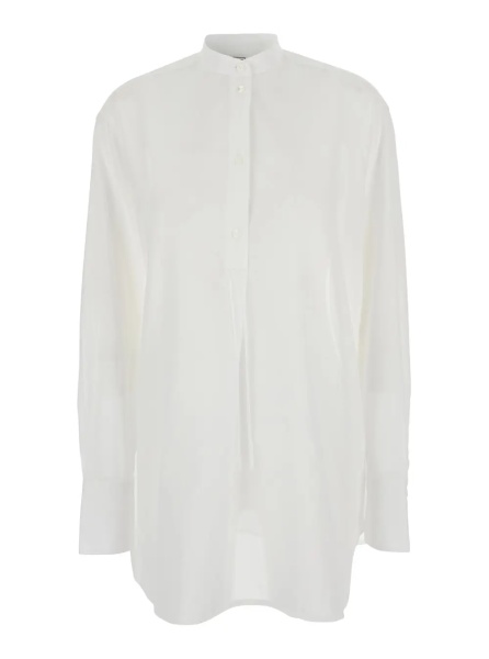 Camasa TOTÊME White Shirt with Stand-up Collar in Cotton for Women