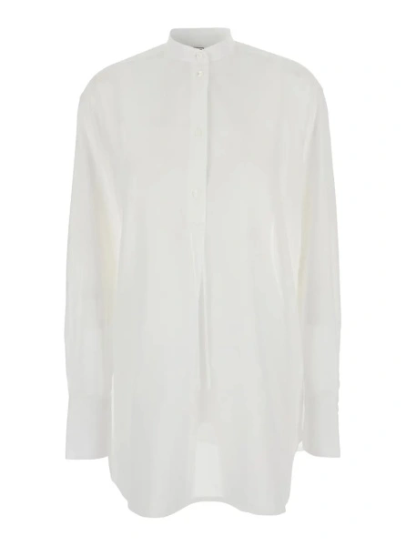 Camasa TOTÊME White Shirt with Stand-up Collar in Cotton for Women