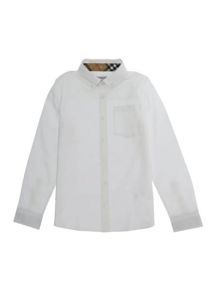 Camasa white Shirt with classic collar and front pocket in cotton Boy