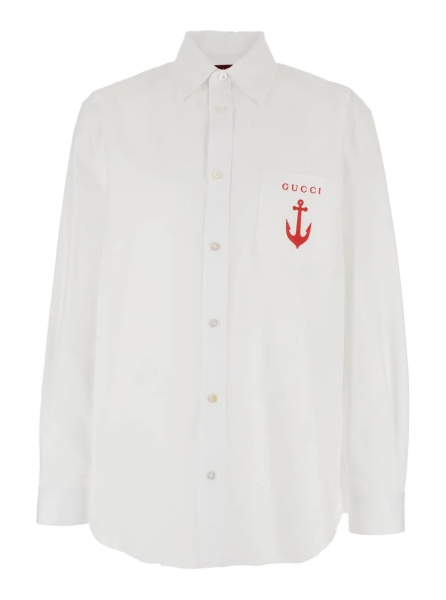 Camasa White Shirt with Classic Collar and Logo Detail on the Front in Cotton Man