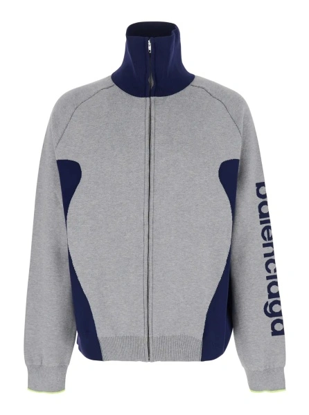 Cardigan Balenciaga gri din bumbac
