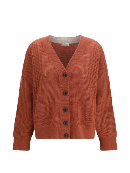 Cardigan Brunello Cucinelli portocaliu