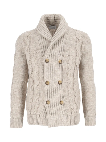 Cardigan Double-breasted cable-knit button cardigan