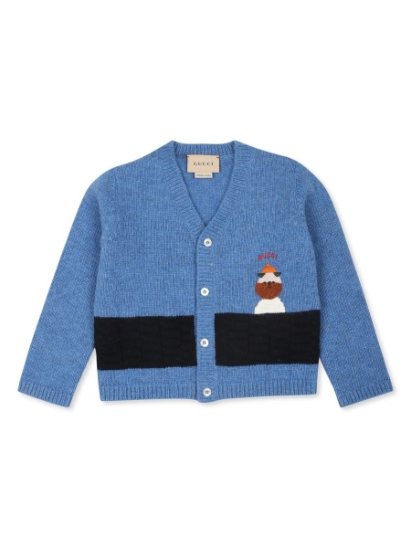 Cardigan Gucci albastru din lana