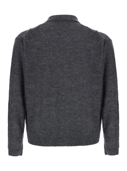 Cardigan INSIDE OUT ARGYLE COLLAR CARDIGAN with notched revers and long sleeves in acrylic nylon wool and alpaca gray unisex