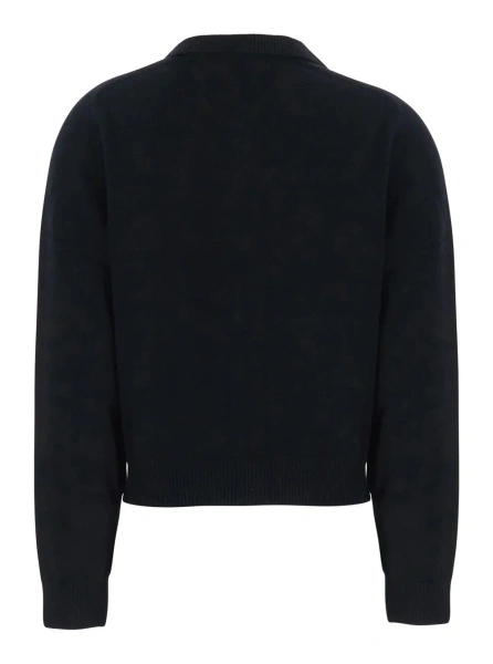 Cardigane Black cardigan with classic collar in wool and cashmere blend for women