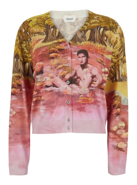 Cardigane Cardigan 'NATURIST PRINT' Multicolor with Natural Silk Print for Women