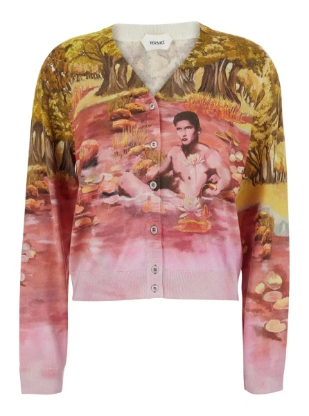 Cardigane Cardigan 'NATURIST PRINT' Multicolor with Natural Silk Print for Women