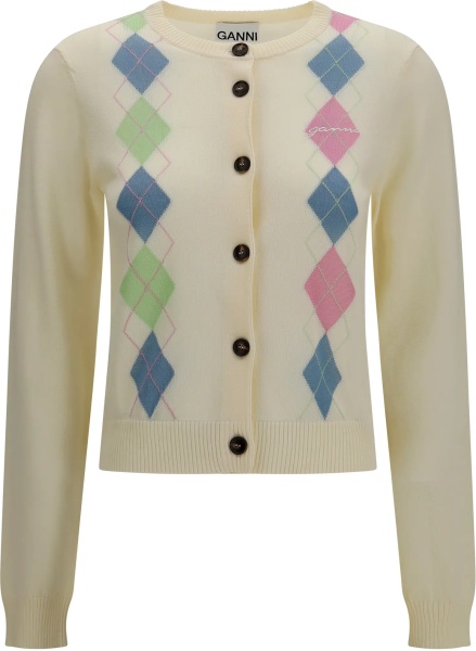 Cardigane Diamond-pattern Cardigan