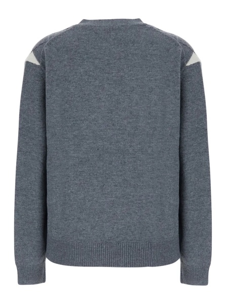 Cardigane V-NECK ARGYLE CARDIGAN with diamond motif in Gray Wool Men