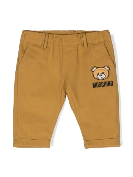 Chinos Moschino maro din bumbac si in
