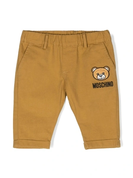 Chinos Moschino maro din bumbac si in