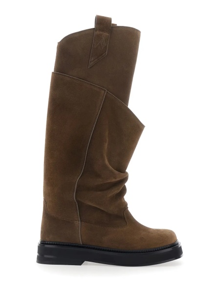 Cizme 'Robin Passeggiata' Brown Boots with Round Toe in Suede for Women