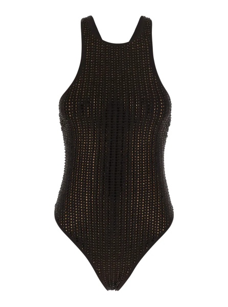 Costum de baie Brown Swimsuit with racerback and all-over sequins in Tech Fabric for women