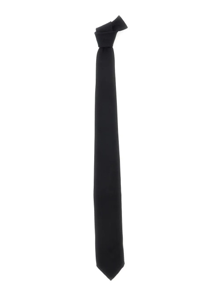 Cravate Tie with Back Knot Closure in Black Silk for Men