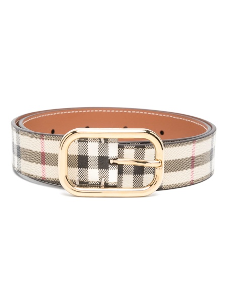 Curea Burberry vintage check neutra din polyester si poliuretan
