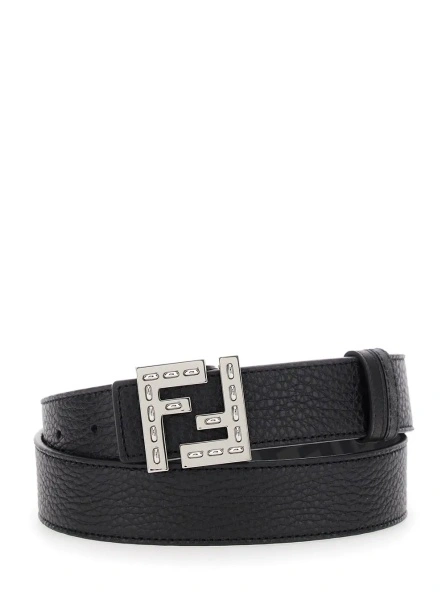 Curea Fendi neagra din piele
