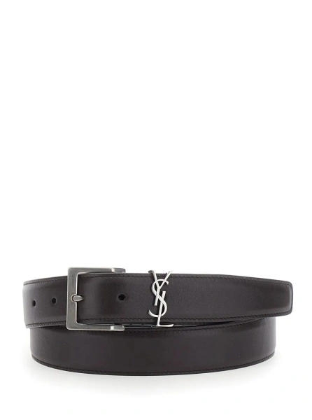 Curea Saint Laurent maro din piele