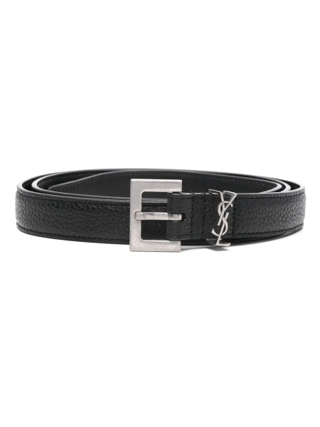 Curea Saint Laurent neagra din alama si piele