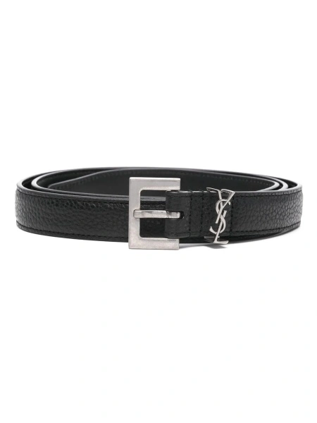 Curea Saint Laurent neagra din alama si piele