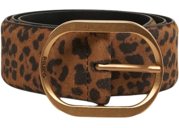 Curea Suede belt with animal print