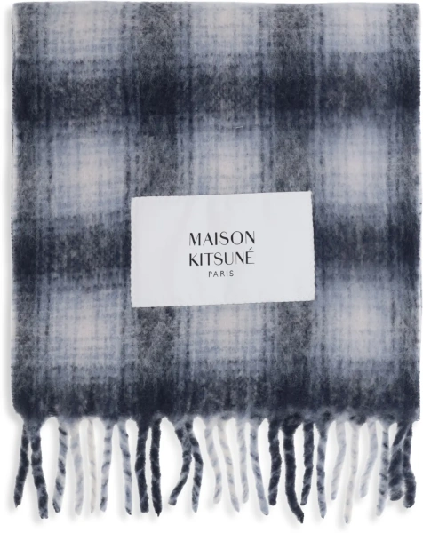 Esarfa MAISON KITSUNÉ Checked alpaca Scarf