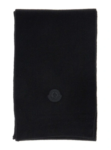 Esarfa Moncler neagra din lana
