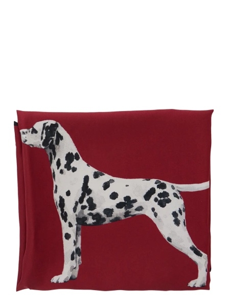 Esarfa Scarf with motifs and logo, Tech Fabric, Red, Unisex