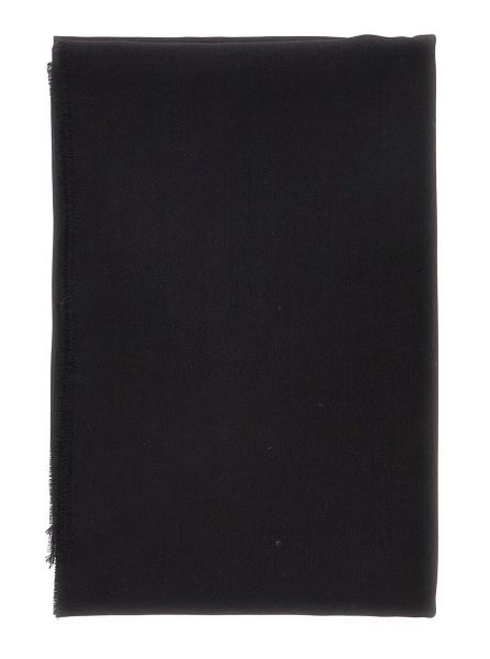 Esarfa TOTÊME Black scarf with fringed edges in Lightweight wool for women