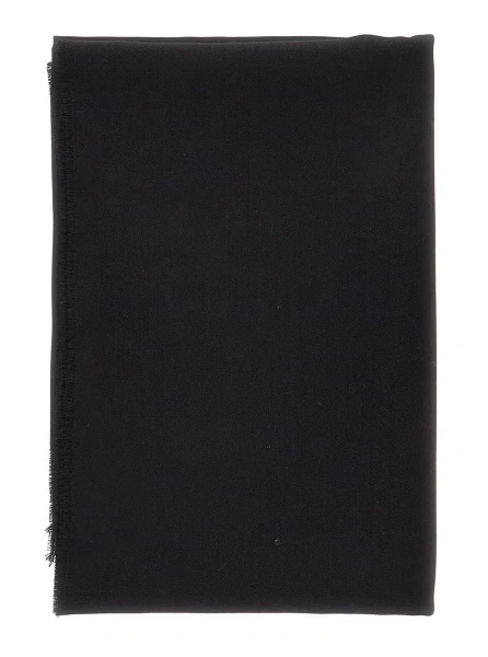 Esarfa TOTÊME Black scarf with fringed edges in Lightweight wool for women