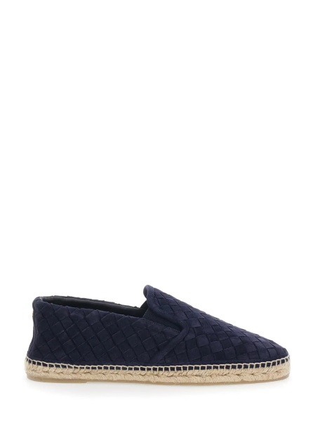 Espadrile 'Java' Blue Espadrilles with Pull-tab and Contrast Stitching in Suede for Men